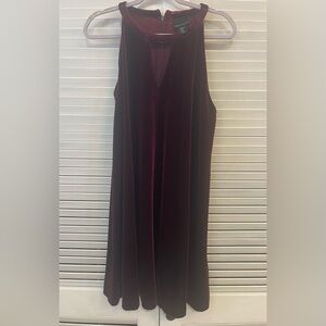 Cynthia Rowley Deep Red Velvet Shift Dress